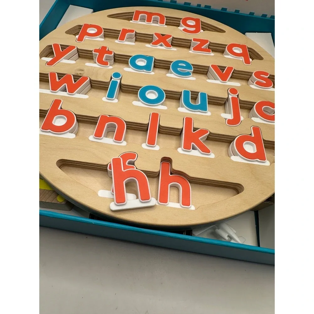 LovEvery Montessori Movable Alphabet Game Letters Objects Cards 2 PCS MISSING